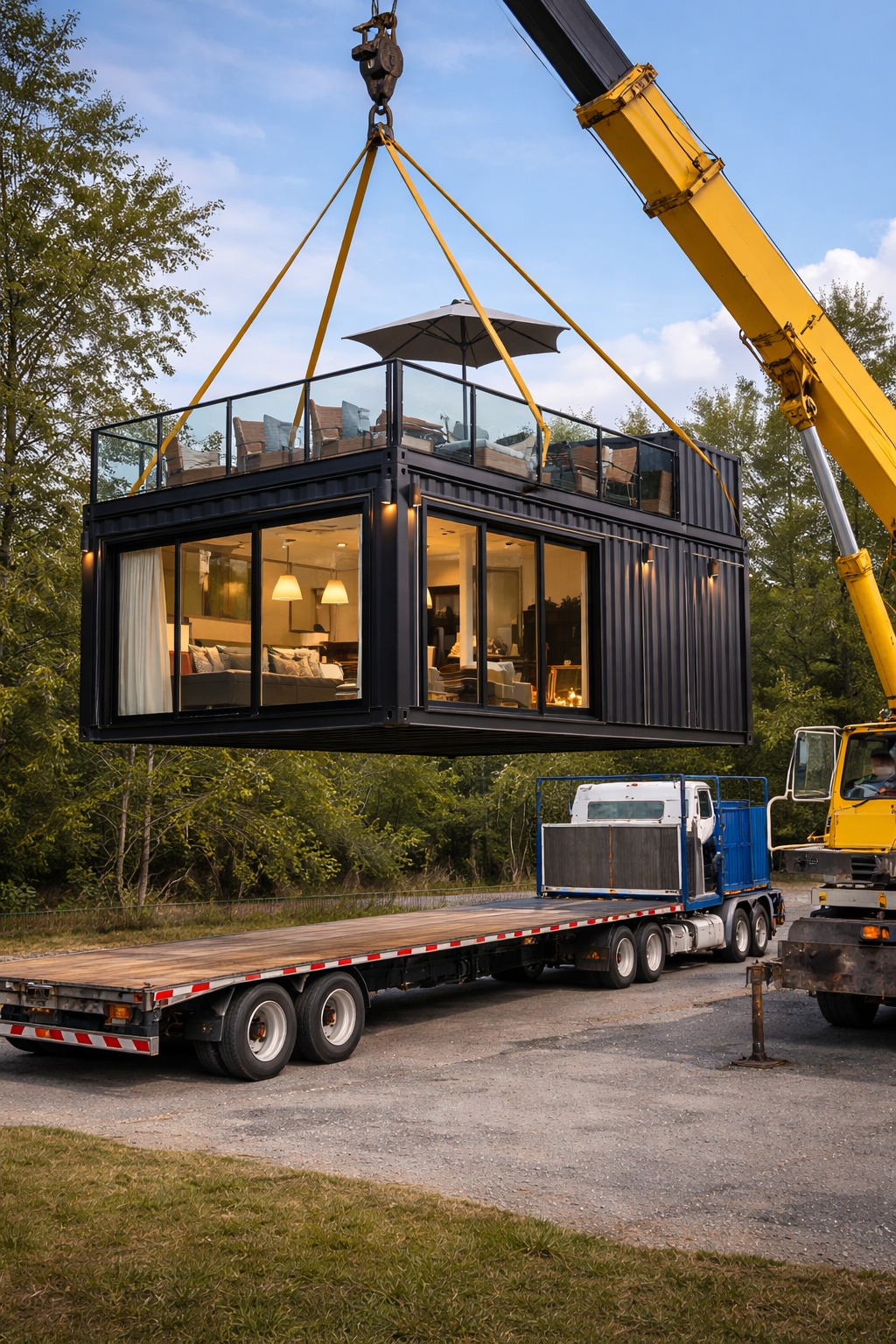 Local regulations for container homes A clipboard with a checklist in front of a building site